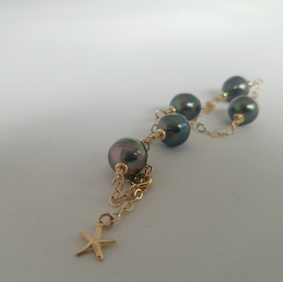 Tahitian pearl bracelet gold filled silver starfis - Picture 4 of 8